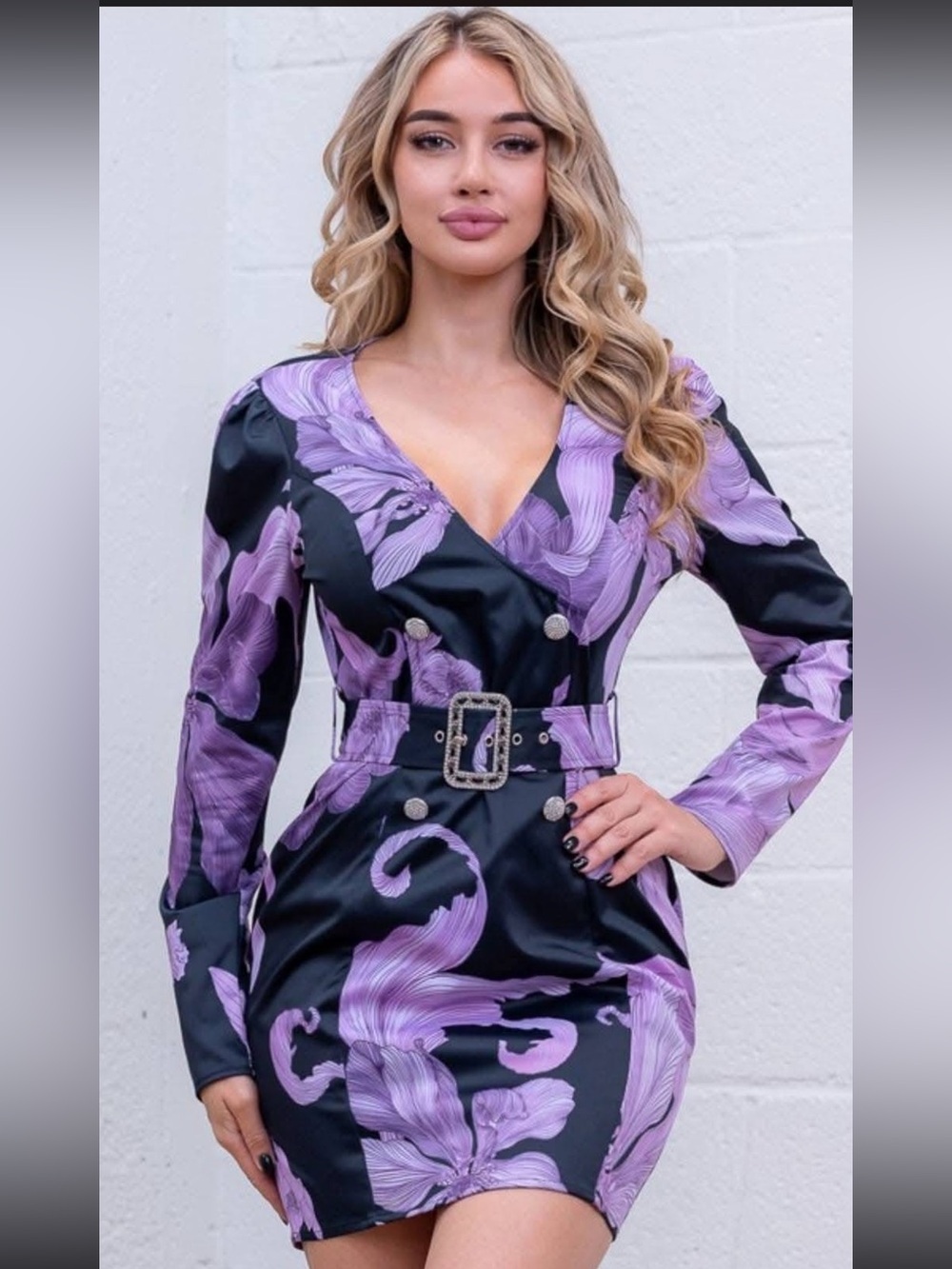 Floral Wrap Dress with Belt caja 1